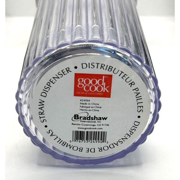 Vintage Good Cook Retro Straw Dispenser Holder Plastic with Chrome Lid - Picture 3 of 5